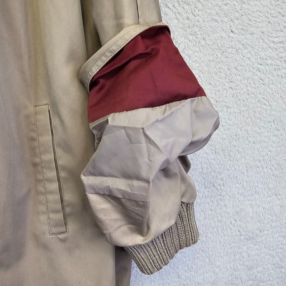 Vintage Foxrun Spring Light Trench Coat Womens L Pleated Professor Academia - Picture 11 of 16